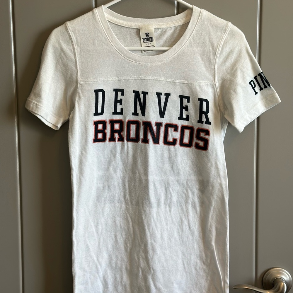 PINK Victoria's Secret White Denver Broncos Shirt